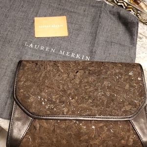 New! Lauren Merkin Cork Clutch & Bronze leather Bag